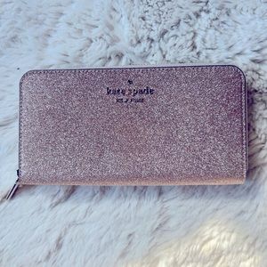 Kate Spade Sparkle Rose Gold Wallet - Never Used
